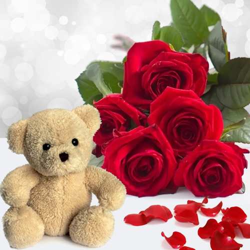 - Flower And Teddy Bear Delivery Girlfriend