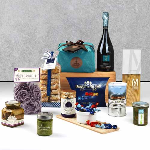 Christmas Hamper With Sparkling Wine-Festive Sparkling Wine Hamper Delivered Across Milan